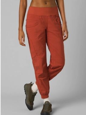 Prana Kanab Climbing Rust Brick Red Burnt Orange Jogger Pants w/ lots of Pockets